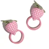 Set 2 Élastiques à Cheveux Fraise Matelassée Gingham