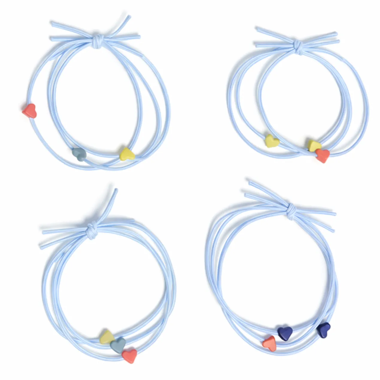 Set 4 Élastiques Wavy Hearts