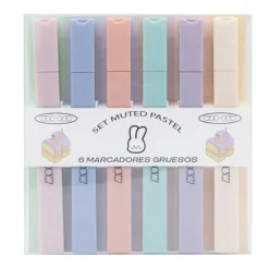 Set Muted Pastel 6 Marqueurs Épais