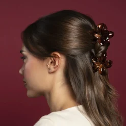 Set 2 Pinces Fleurs Effet Écaille