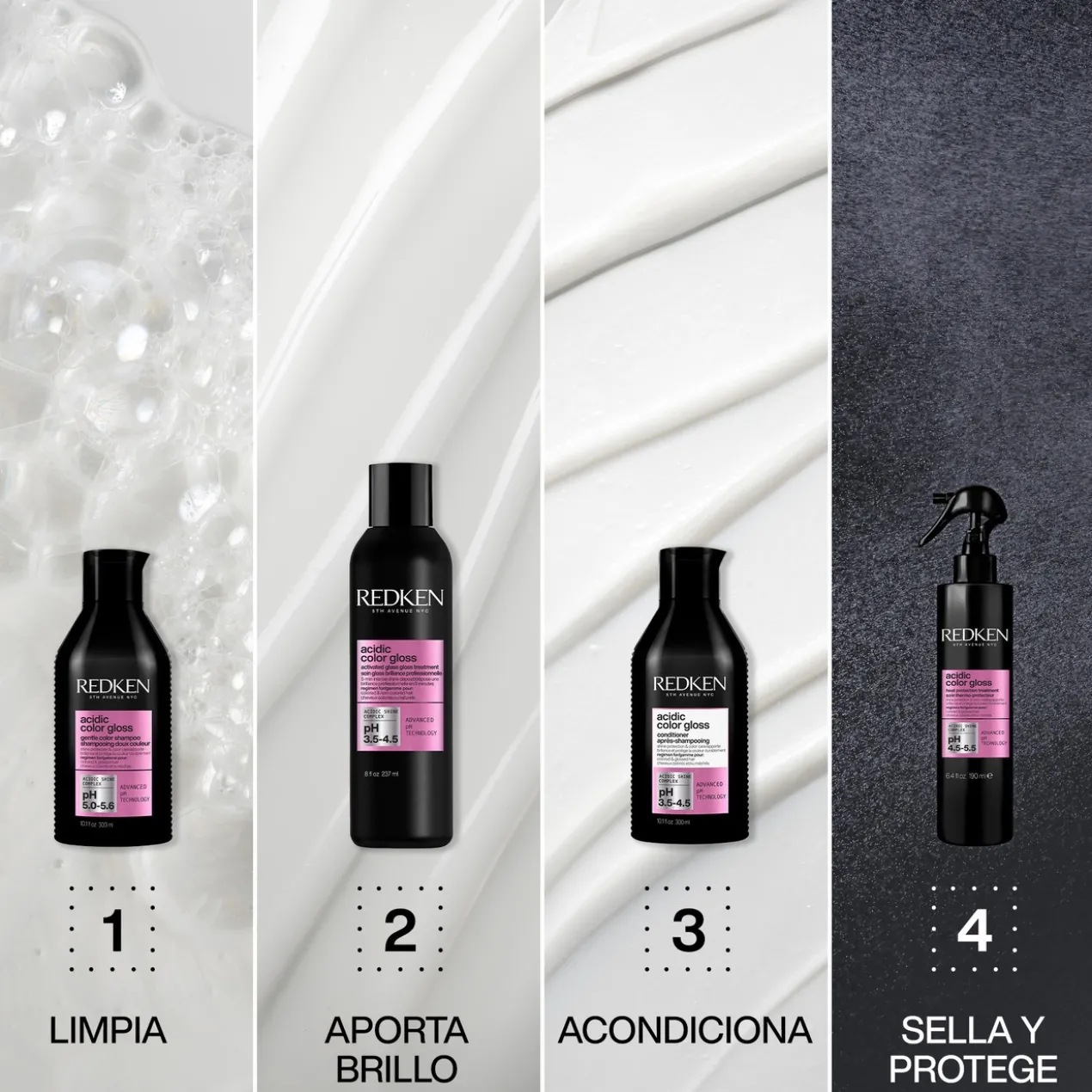 Shampoing sans sulfates Acidic Color Gloss pour cheveux colorés