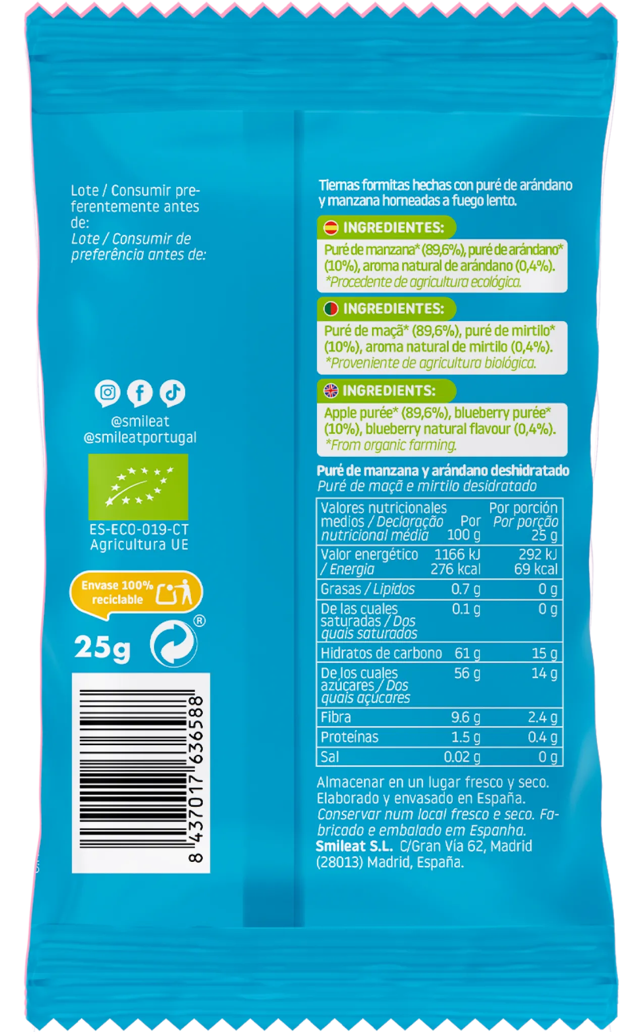 Snack biologique aux myrtilles Triboo
