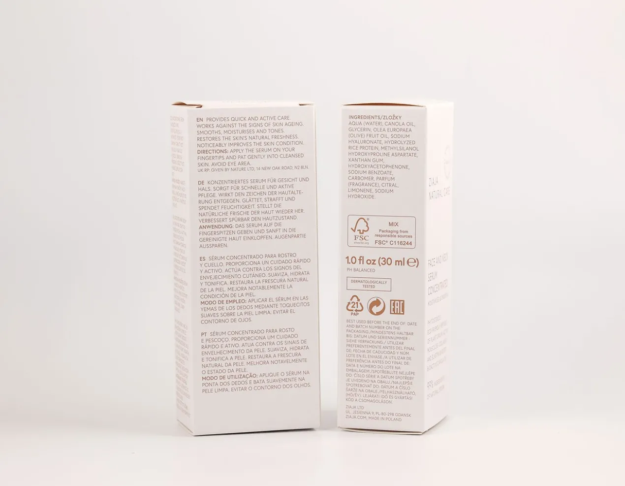 Sérum Concentré Visage et Cou NATURAL CARE