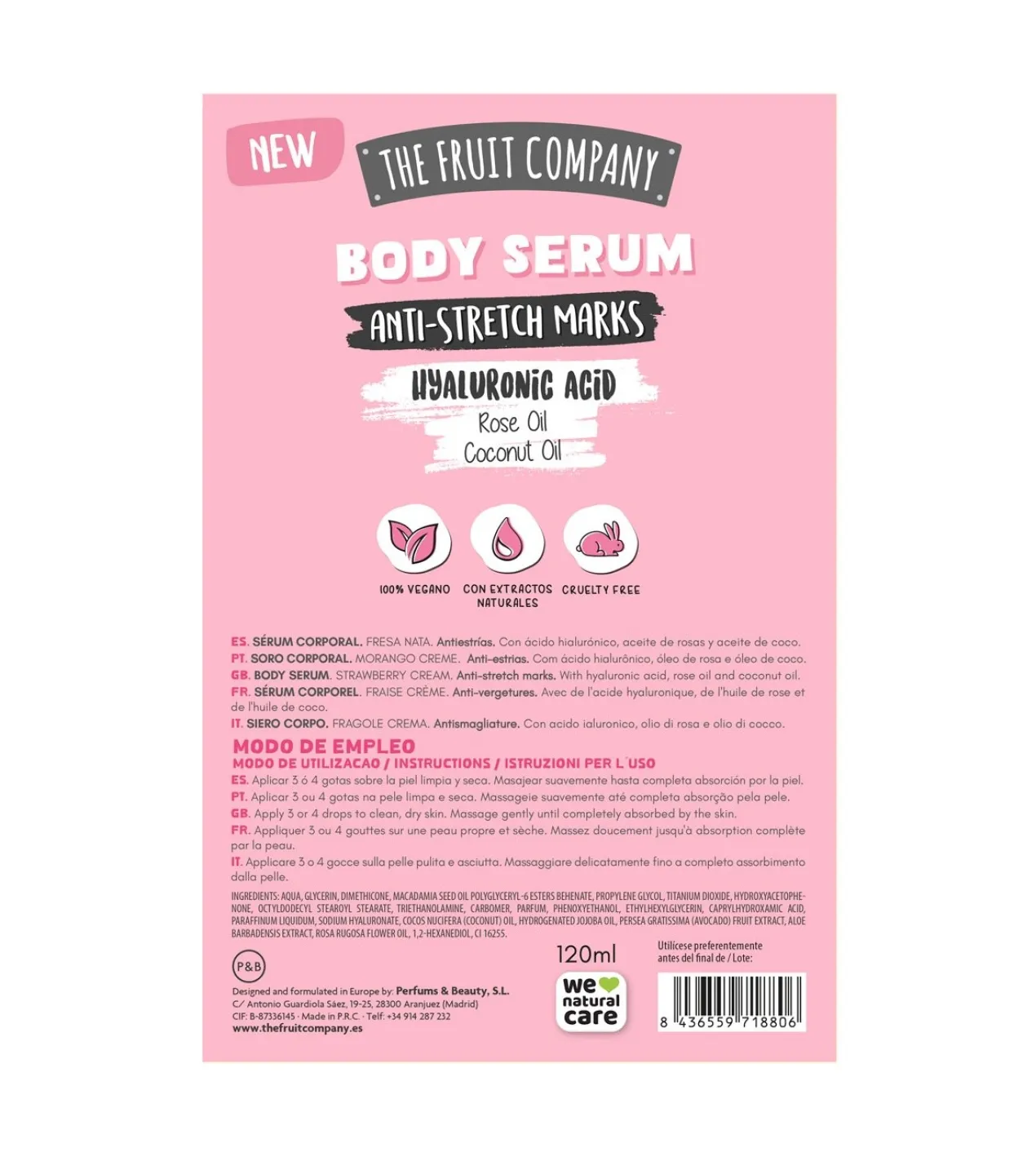 Sérum Corporel Anti-Vergetures Fraise Chantilly