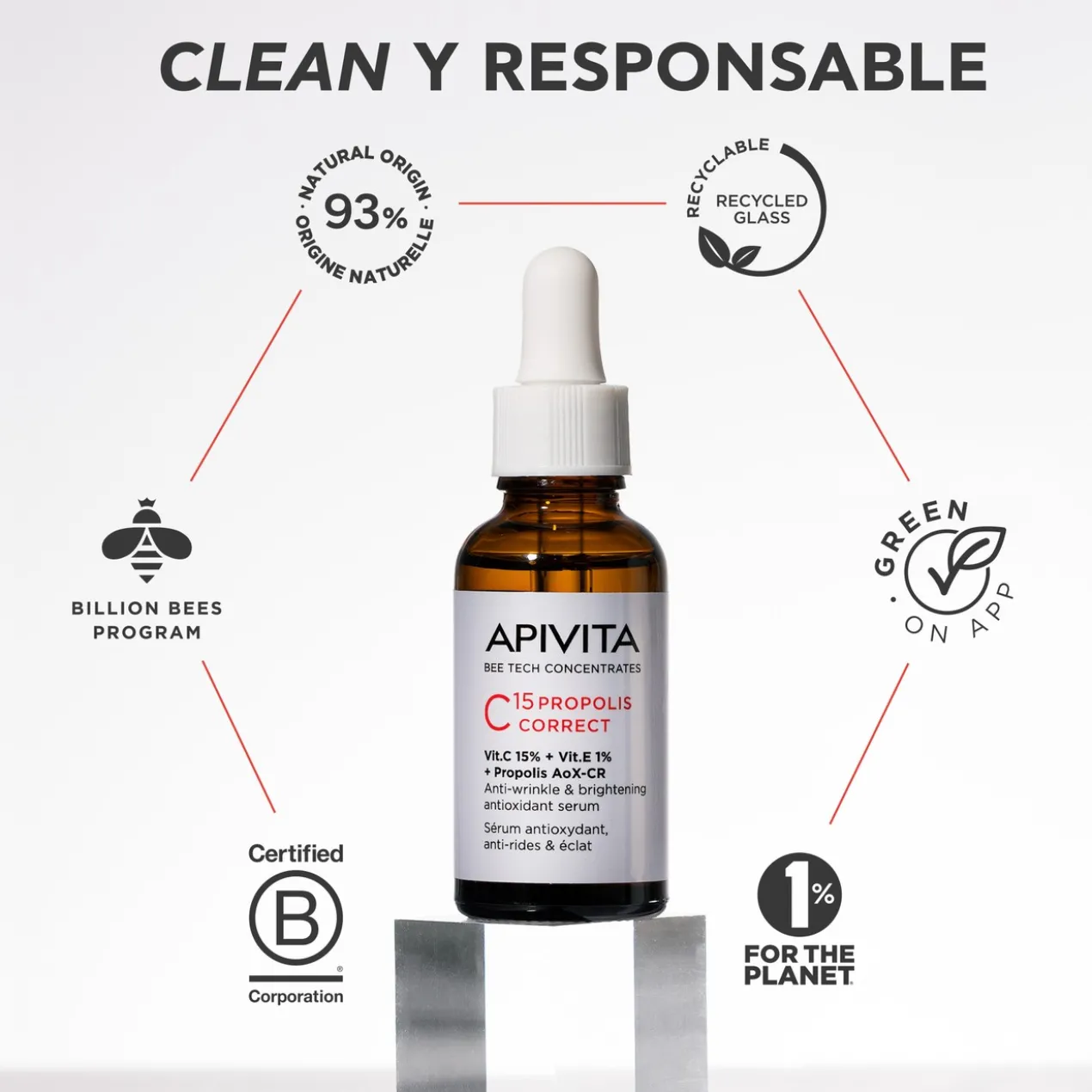 Sérum Correcteur C15 Propolis Antioxydant, Anti-rides et Éclat