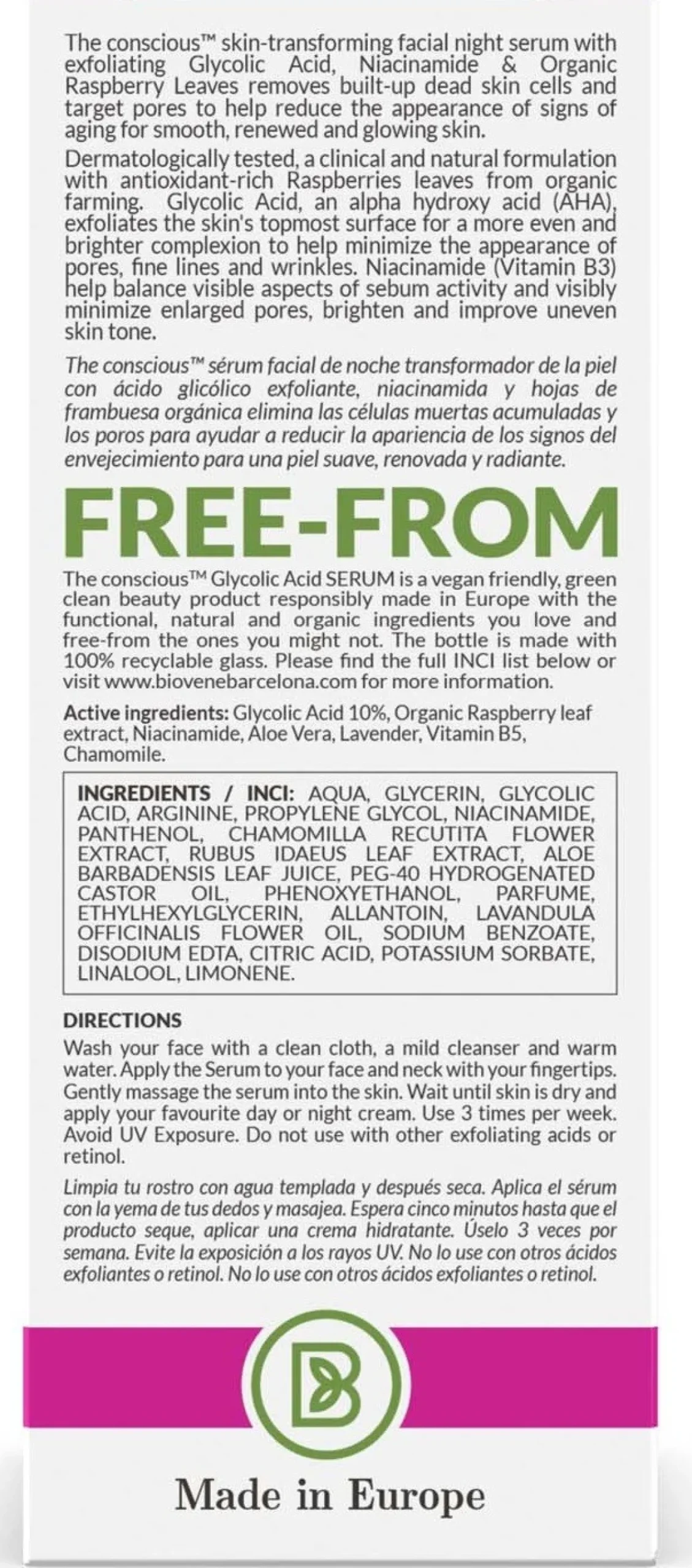 Sérum de Nuit Exfoliant à l’Acide Glycolique 10%
