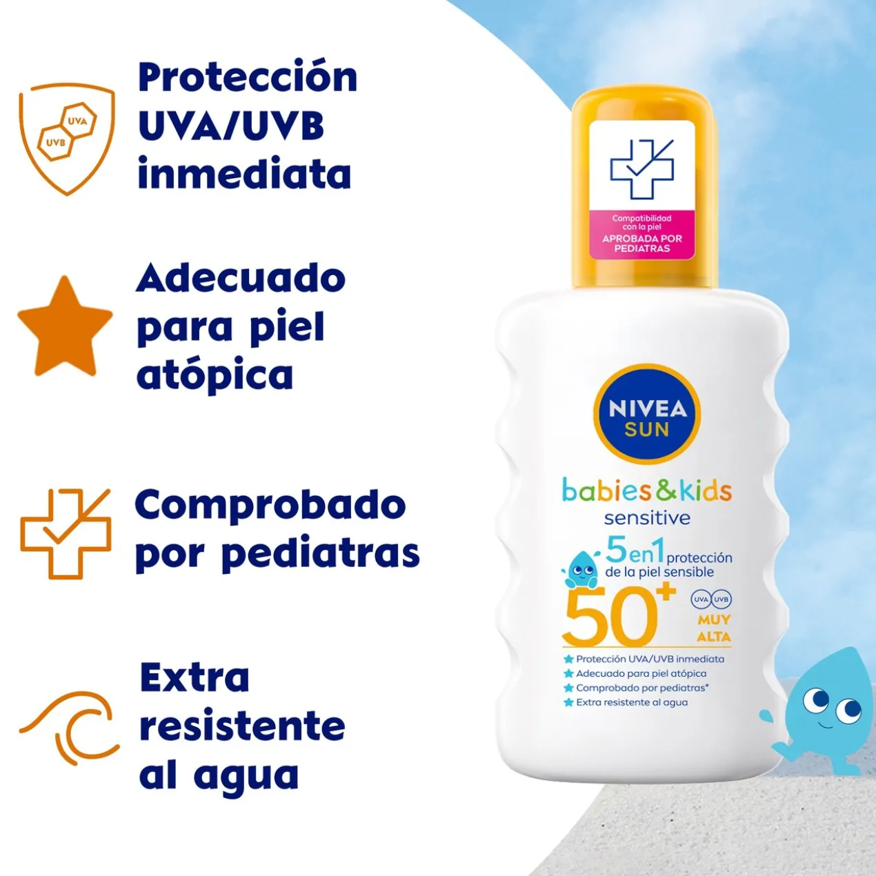SUN Babies & Kids Sensitive 5 en 1 Spray Solaire SPF50+