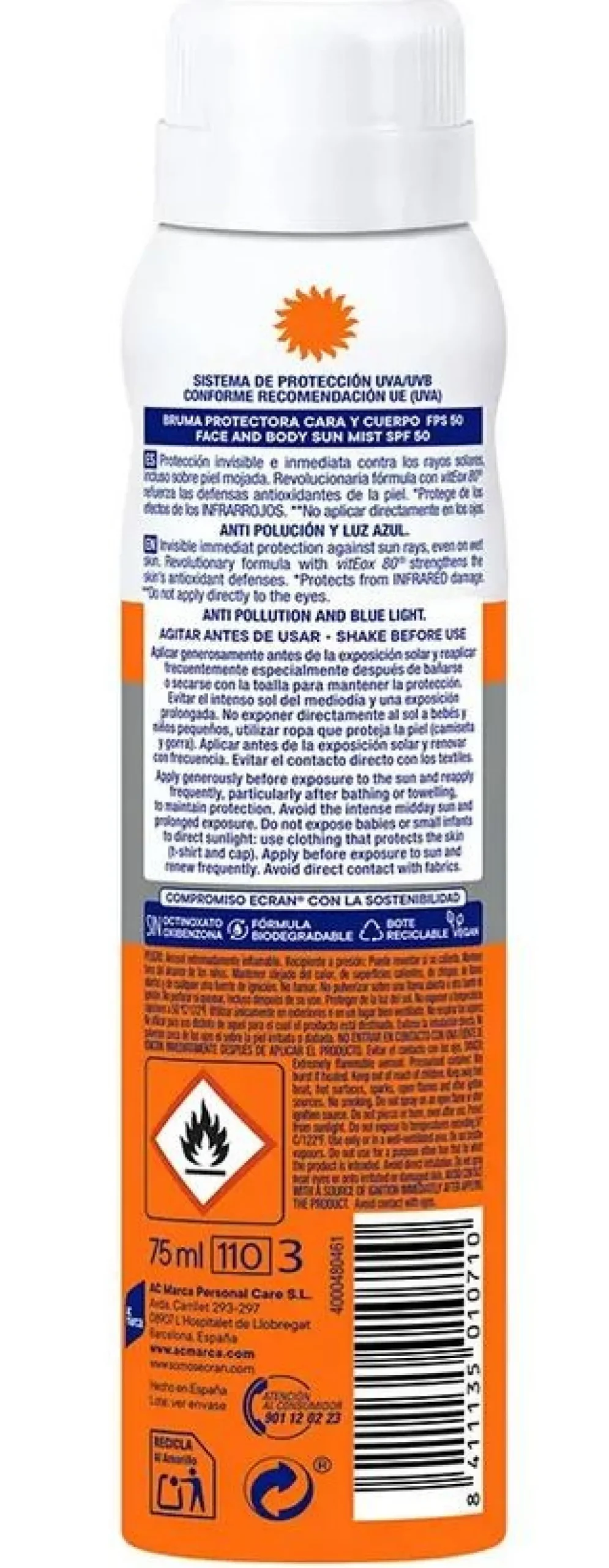 Sunnique Sport Brume Visage et Corps SPF 50