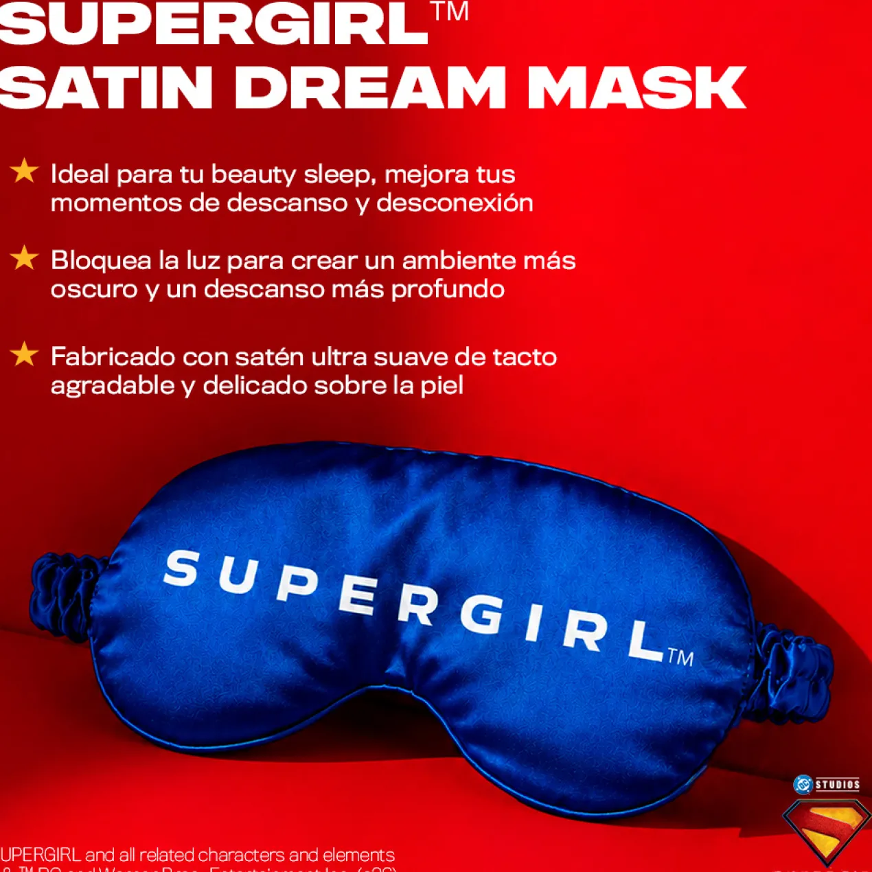 Supergirl™ Satin Dream Mask Masque de Nuit Réversible