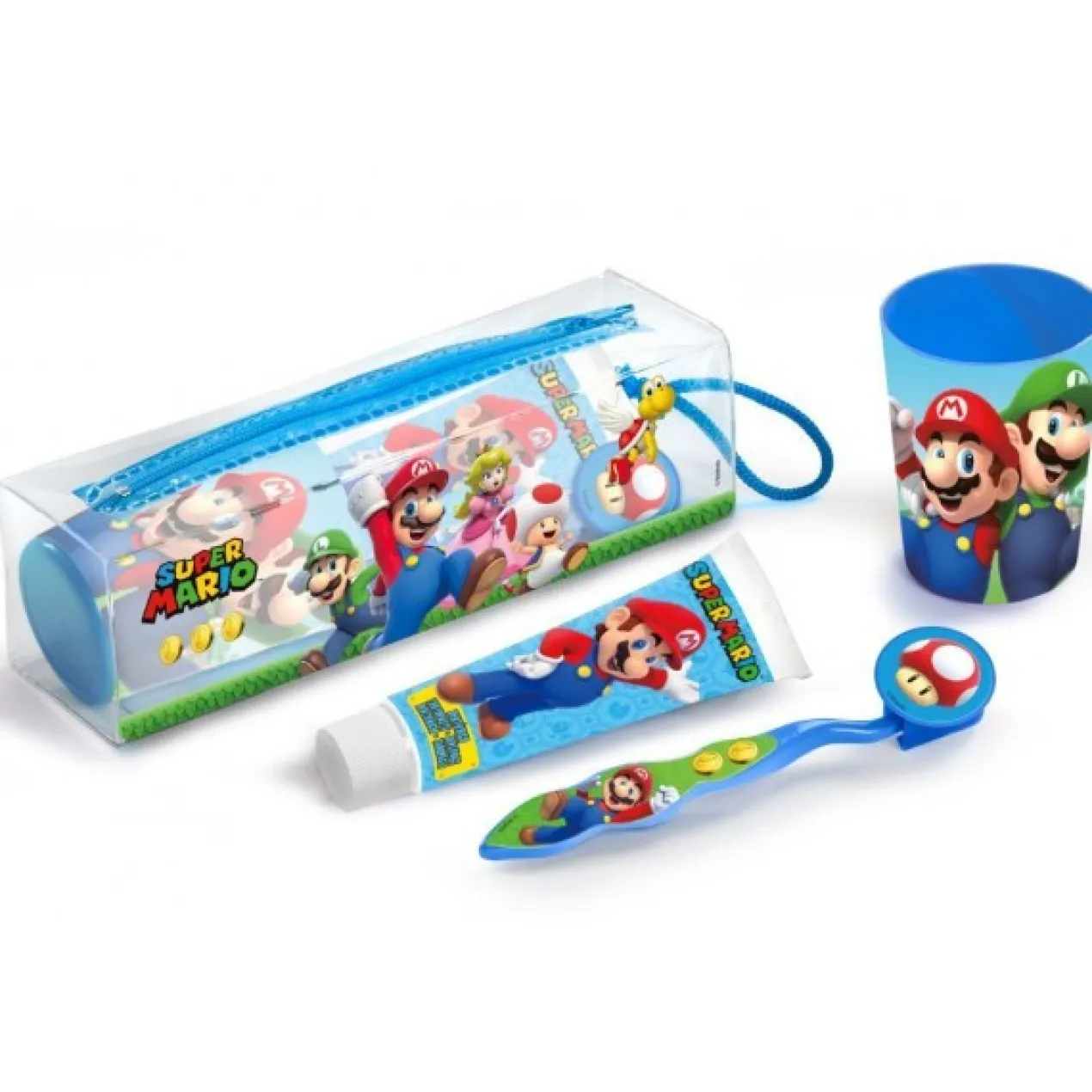 Super Mario Bros Trousse Dentifrice + Brosse à dents + Verre
