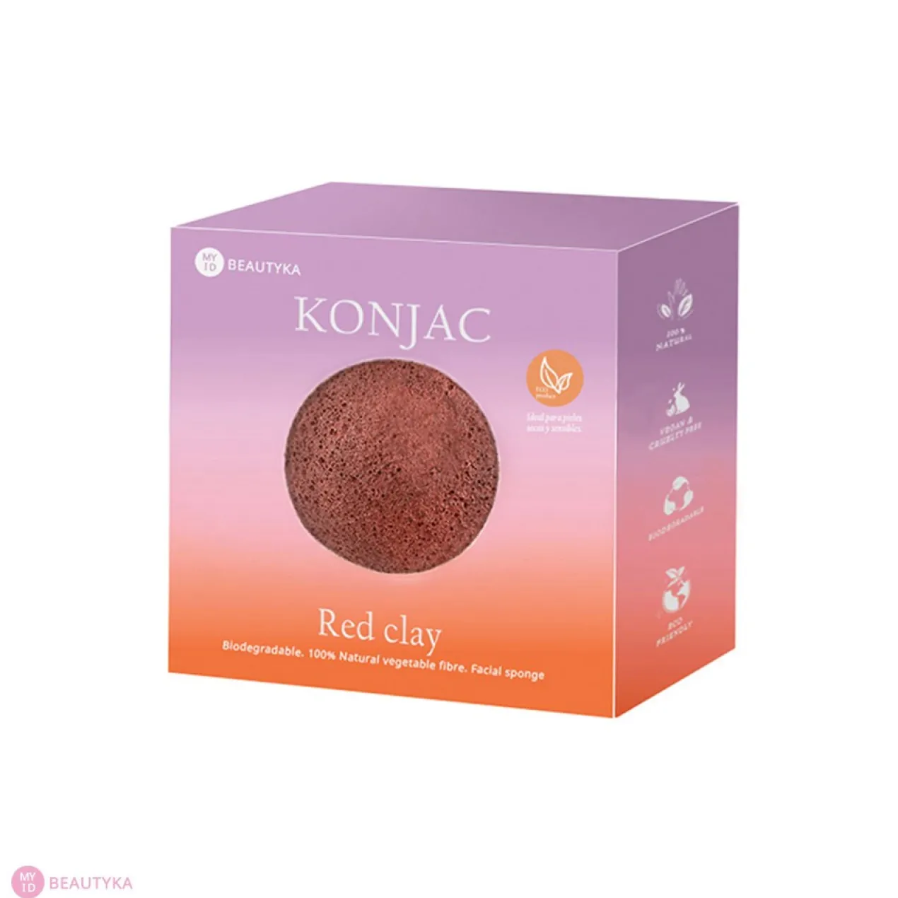 Time 4 Me Éponge de Konjac à l'Argile Rouge