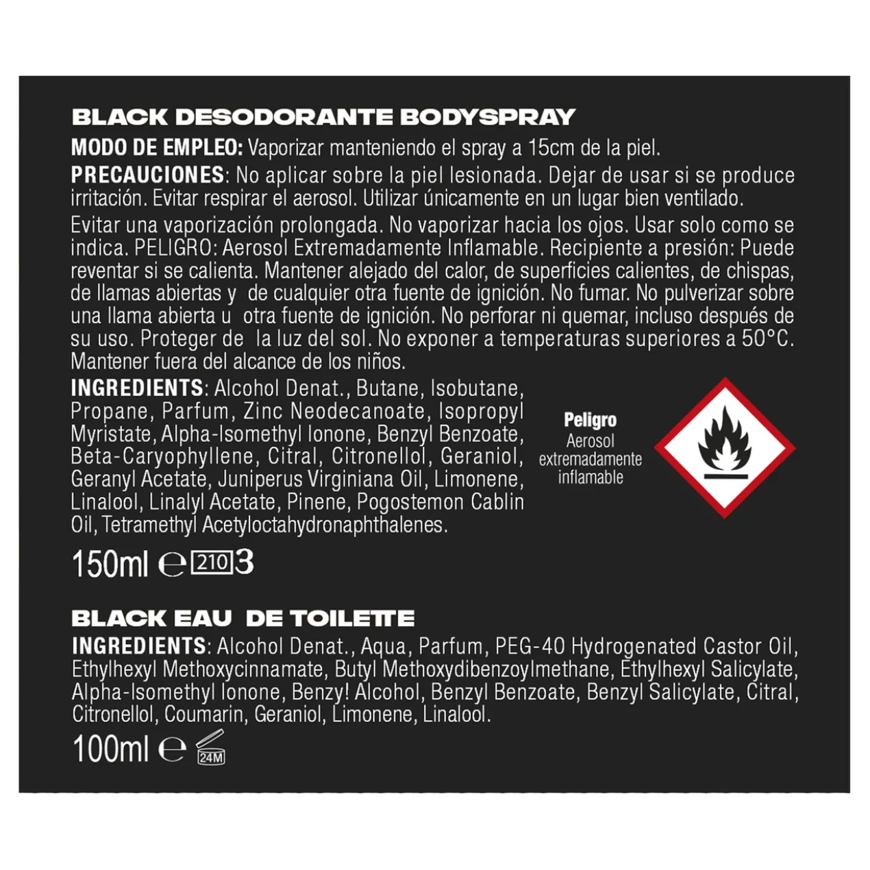 Trousse Black Eau de Toilette pour homme