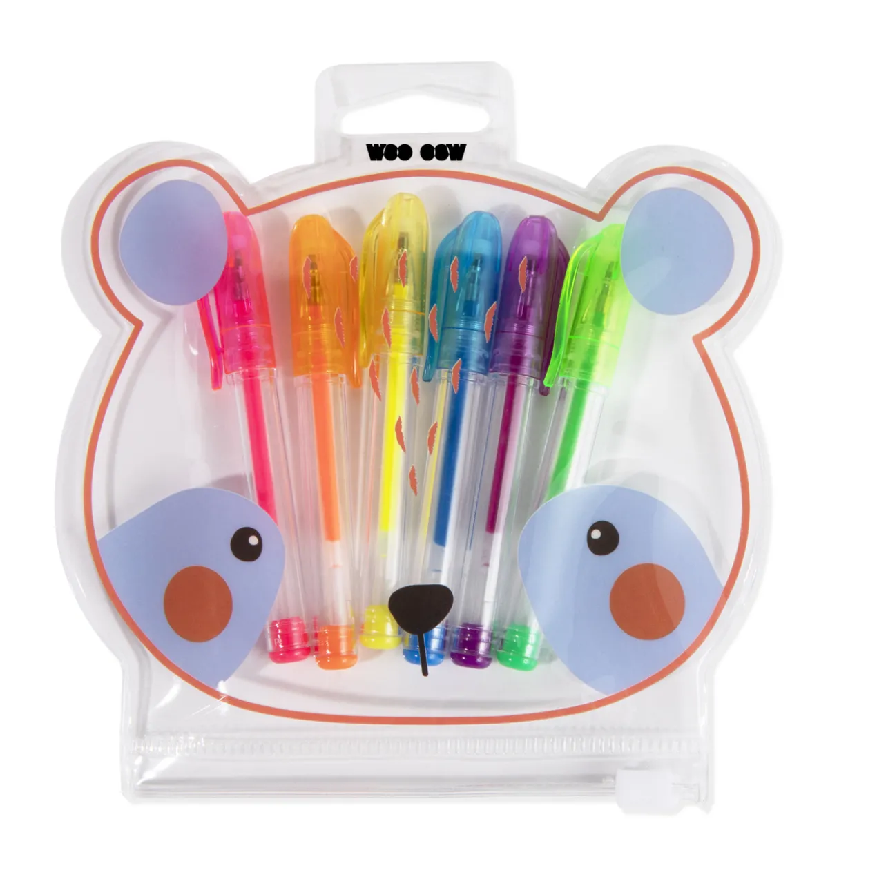 Trousse Ourson avec 6 Mini Stylos Colorés