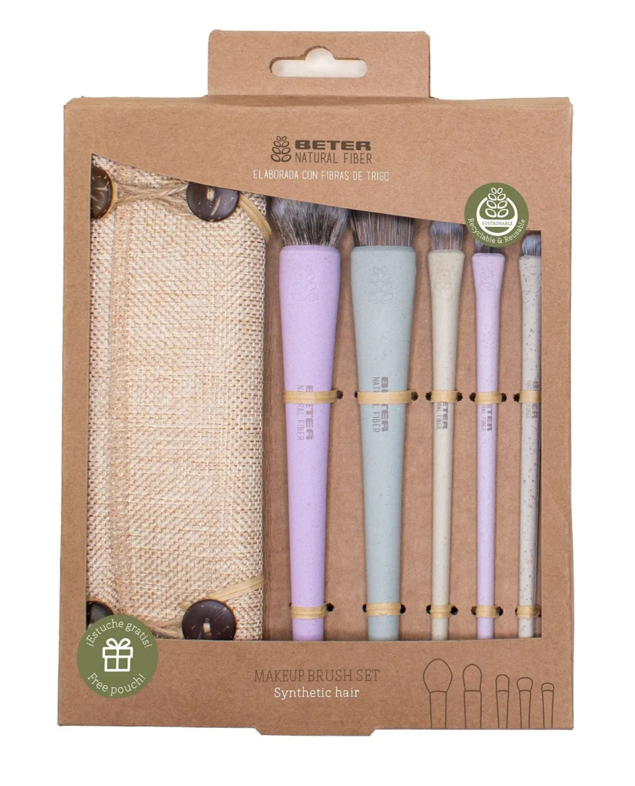 Trousse Roulante 5 Pinceaux Natural Fiber