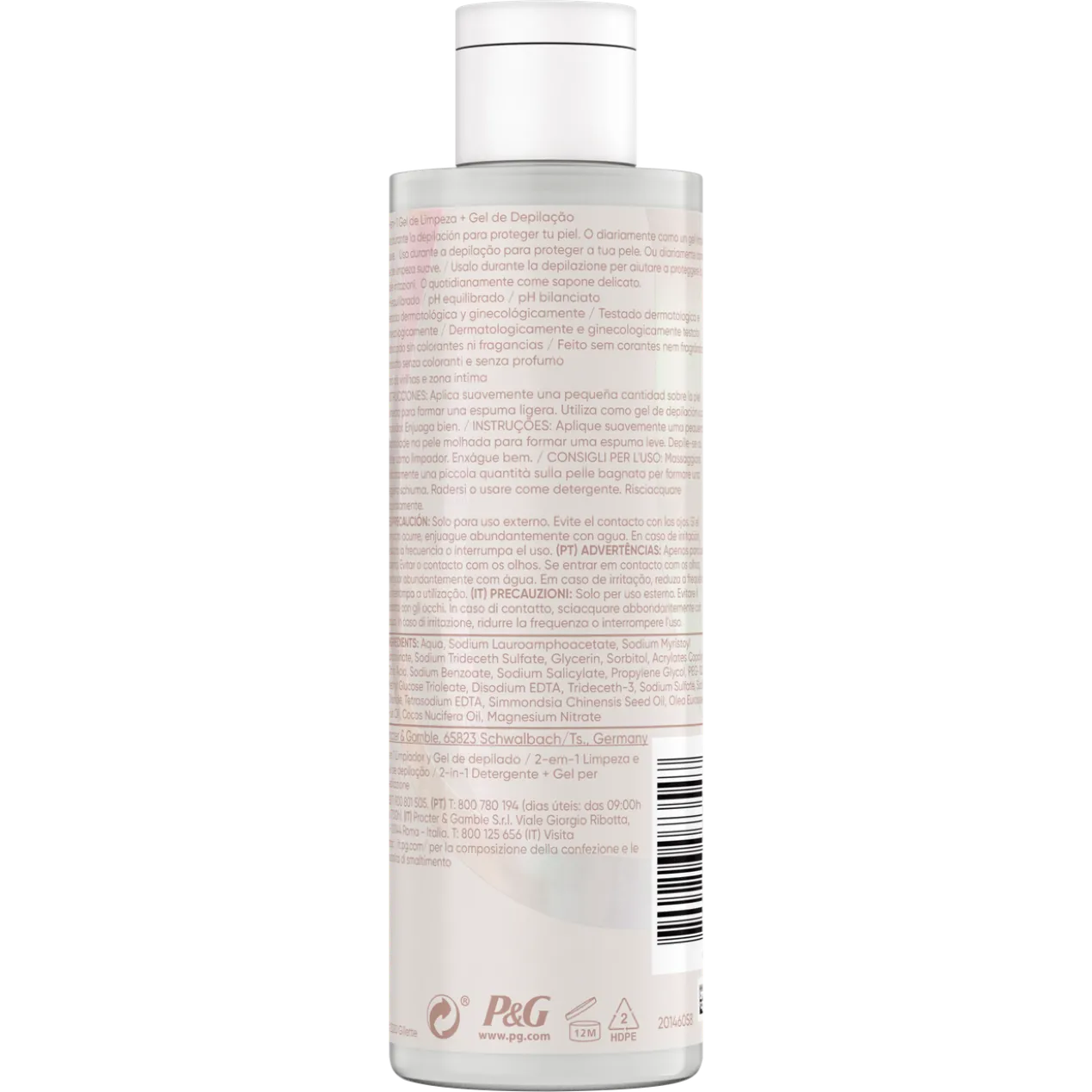 Venus Satin Care 2 en 1 Gel Nettoyant + Gel Dépilatoire