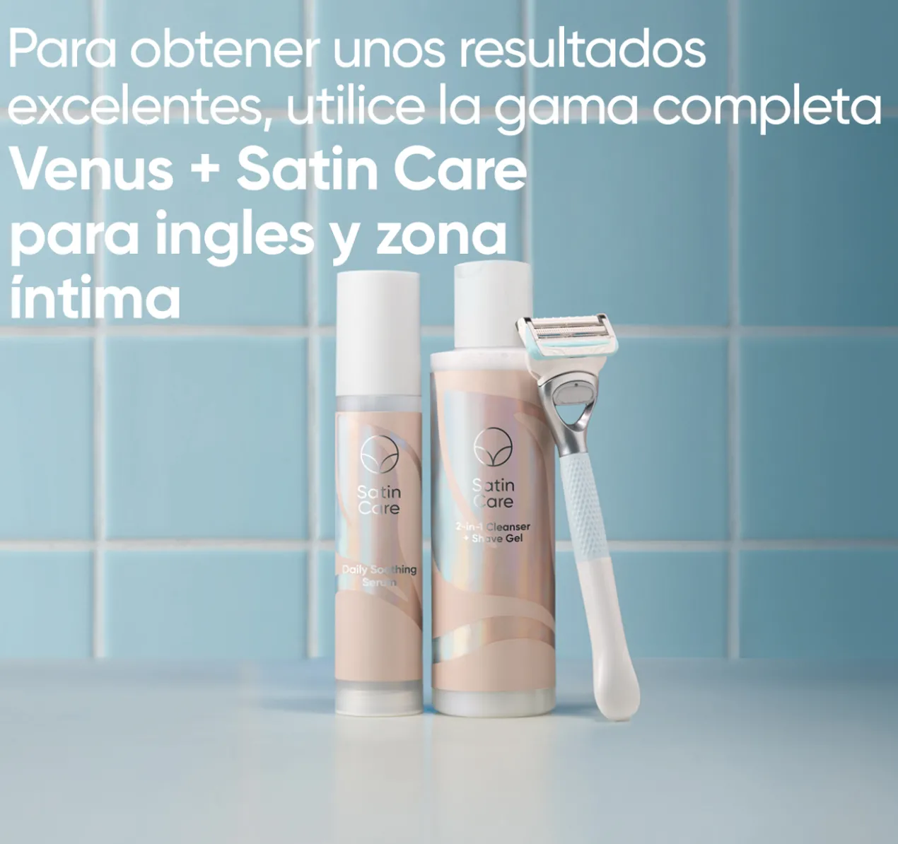 Venus Satin Care 2 en 1 Gel Nettoyant + Gel Dépilatoire