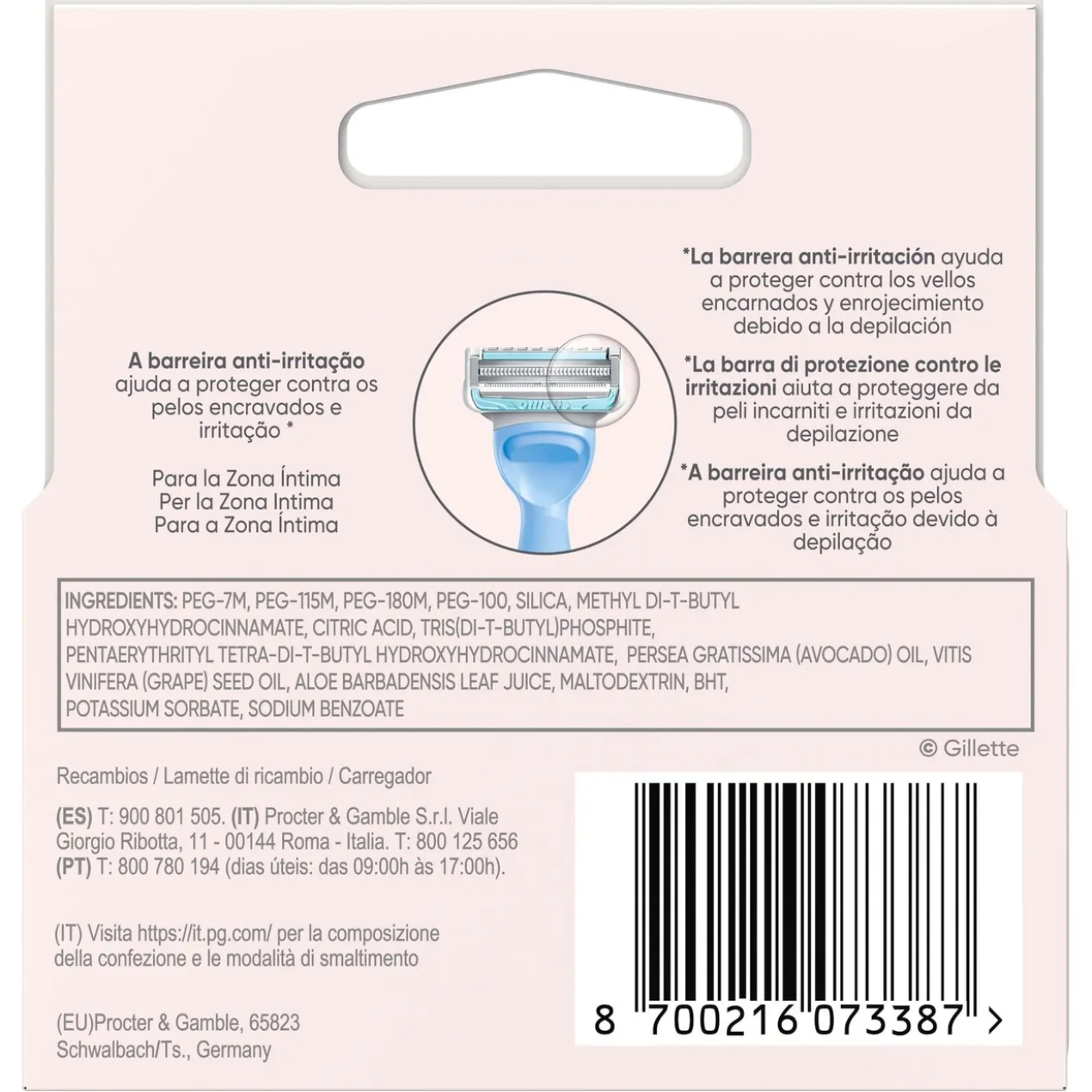 Venus Satin Care Rechanges Rasoir Dépilation Aines et Zone Intime