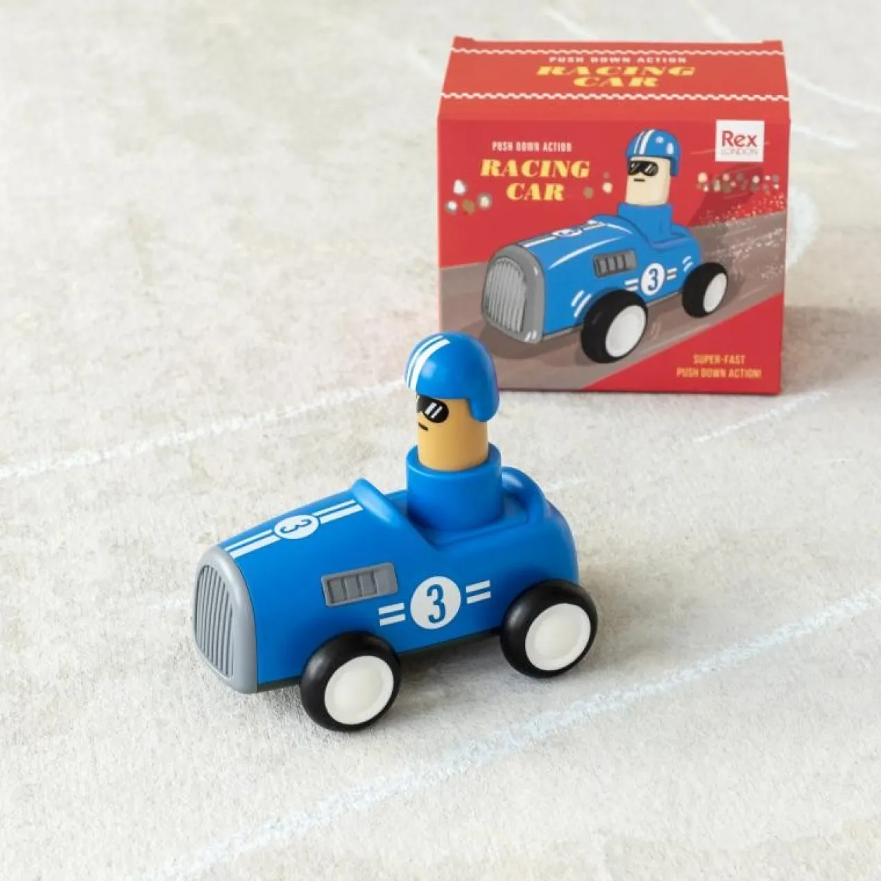 Voiture de Course à Pousser Bleue